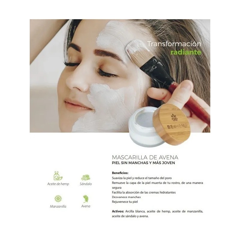 Mascarilla Facial De Avena Tratamiento Piel Madura Beohemp