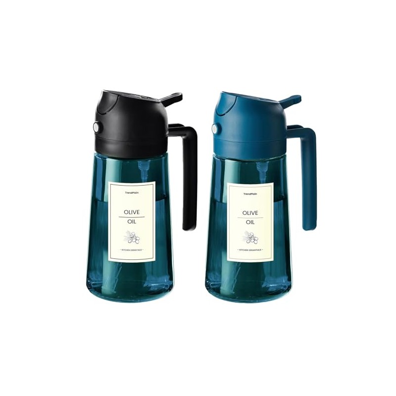 TrendPlain 16oz/470ml Blue Glass Olive Oil Sprayer for Cooking -