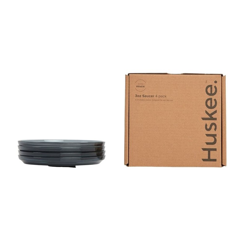 HuskeeRenew 3oz Espresso Saucer 4 Pack - Smoke