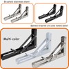 KAUJIAREN Folding Shelf Brackets, Heavy Duty Collapsible L Bracket, Black