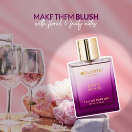 Bella Vita Luxury Date Perfume for Women | Eau De Parfum for Women | Pink Pepper, Red Fruit & Jasmine | Fruity and Floral Long-Lasting EDP Fragrance Scent | 100 ML (3.34 FL. OZ.)