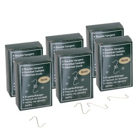 MIK funshopping Ball Hangers S Hooks for Christmas Tree Decorations, Quick Hanger, Christmas Bauble Hangers, 33mm (300 Pieces -33mm Long, Gold)