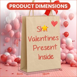 Valentines Day Gift Bag With Handle Sh*t Valentine's Present Inside Funny Rude Gift For Him For Her Valentine's Day Medium Kraft Bag
