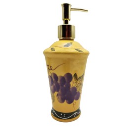 ACK Ceramic Hand Painted Tuscany Fruit Décor Refillable Soap Dispenser,Lotion Jar, Kitchen Décor, Bathroom Décor
