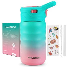 HAUSHOF Kids Water Bottle 12-oz Vacuum Double Wall Insulated Cup Stainless Steel