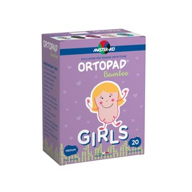 MASTER AID Ortopad Girls Medium - Cerotti Colorati Oculari per Bambini - Cerotto Occlusore Occhio Bambini per il Trattamento di Occhio Pigro e Strabismo - 1 Confezione da 20 Pezzi - 7,6 x 5,4 cm