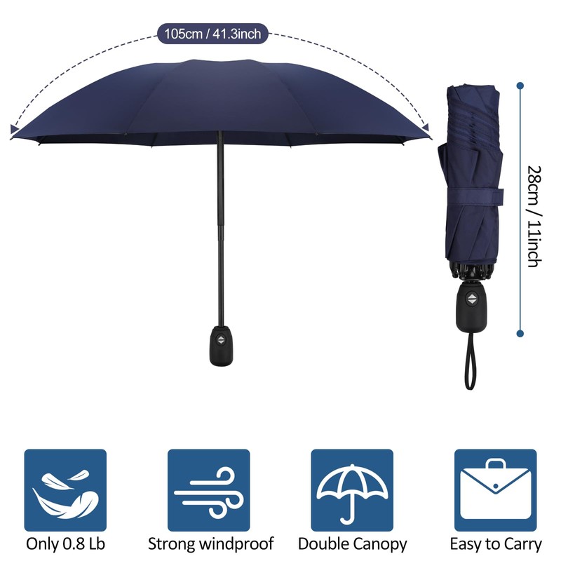 Compact Umbrella Windproof Strong - Automatic Windproof Inverted Umbrellas, Durable
