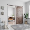 SMARTSTANDARD 6.6 Feet Brushed Nickel Barn Door Hardware Kit-Heavy Duty