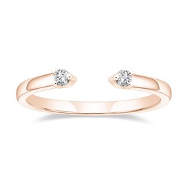 Mameloly Wedding Bands for Women Rose Gold Open Stackable CZ Cubic Zirconia Engagement Rings for Her Size 6.5
