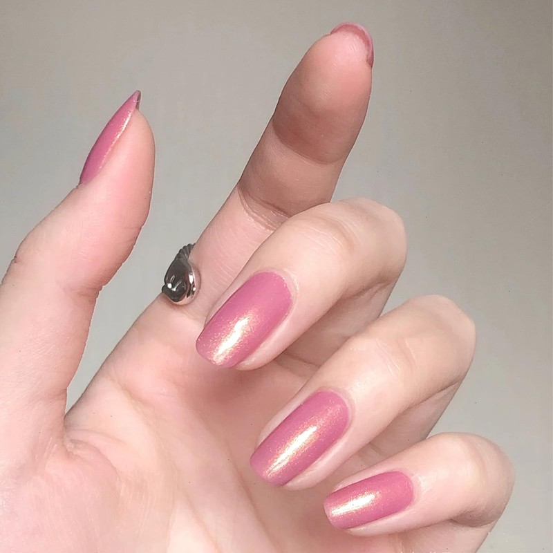 COSMOO Fast Drying Pink Shimmer Nail Polish, Shiny Pink Air