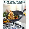 Cook N Home Hard Anodized Nonstick Wok with Lid 12-Inch,