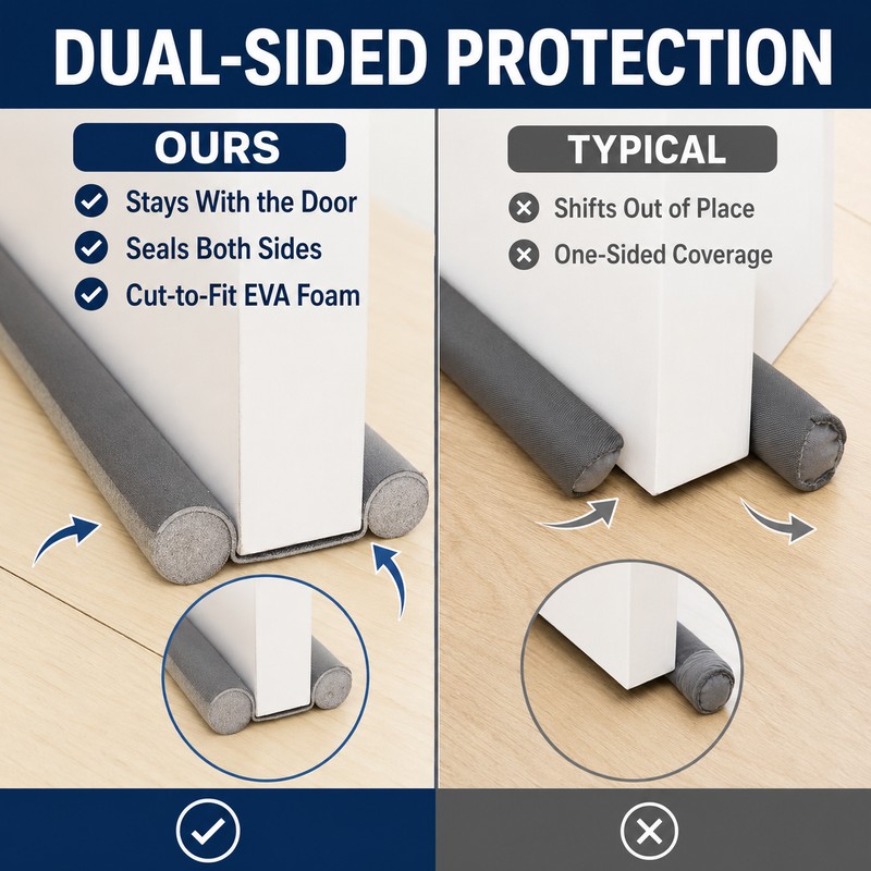 3 Pack EVA Foam Door Draft Stopper Bottom Seal Strip