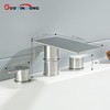 GUOYINDONG Roman Tub Faucet, Brushed Nickel 3 Hole Waterfall Bathtub