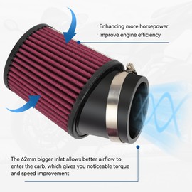 FVRITO Upgraded Air Filter Adapter Kit for Predator 212cc 196cc Coleman CT200U BT200X KT196 6.5Hp Clone Engine Mini Bike Go Kart Performance Parts Red