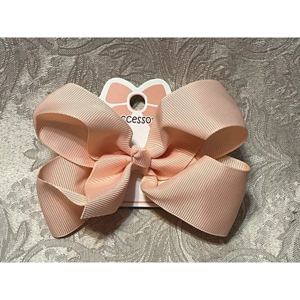 Unbranded Coral Peach 4.5” Hair Bow Grosgrain Ribbon Girl Hair