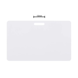 50 x Karteo® Blank Plastic Cards White Horizontal Horizontal with Punching Hole Slotted Hole for Lanyards Chains and Clips