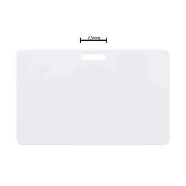 50 x Karteo® Blank Plastic Cards White Horizontal Horizontal with Punching Hole Slotted Hole for Lanyards Chains and Clips