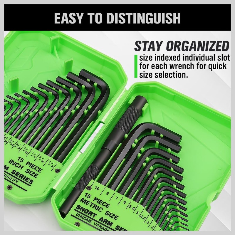 32-Piece Premium Hex Key Set - Allen Wrench Set, SAE