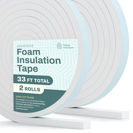 33 Feet Self Stick High Density Foam Insulation Tape Adhesive Weather Stripping Seal for Doors and Windows