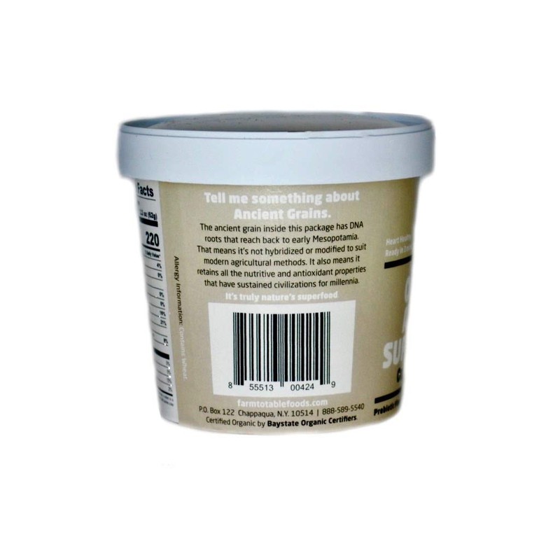 Farm to Table Foods Organic Ancient Grain Oatmeal Cups-12 Pack