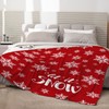 Neatee Living Christmas Large Throw Blanket Red Christmas Snowflake Blanket