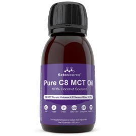 Pure C8 MCT Oil | Boosts Ketones 4X Versus Other MCTs | Supports Keto & Fasting | Highest 99%+ Purity | 100% Coconut Sourced | Vegan Safe & Gluten Free | Premium Lab Tested Purity | 100ml Ketosource®