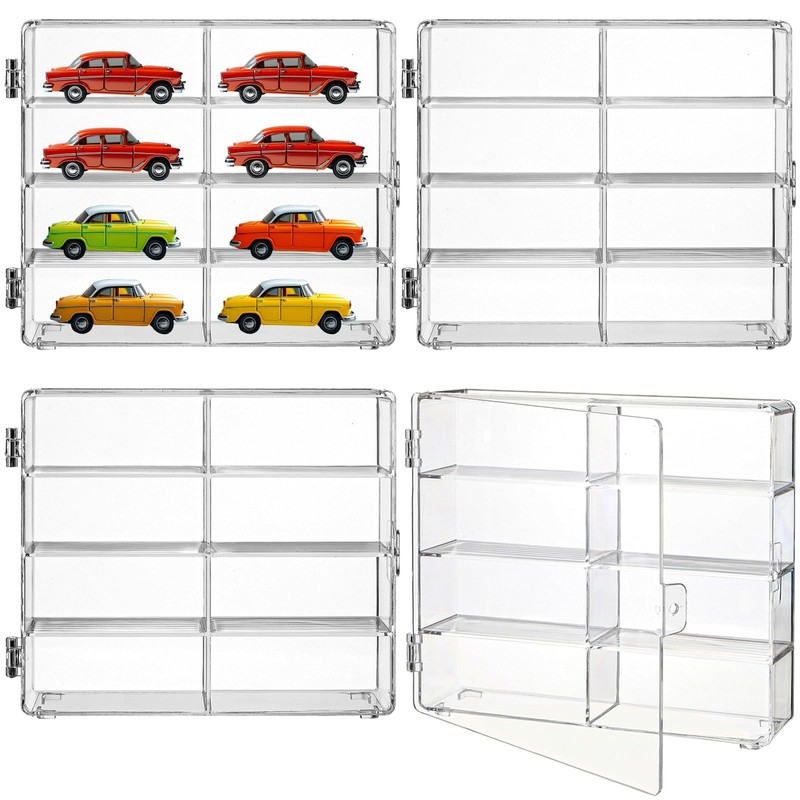 Frcctre 4 Pack Acrylic Display Case for 1/64 Scale Matchbox