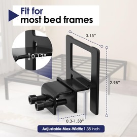 Exeloria 6 Pack Mattress Anti-Slip Gaskets, Adjustable Mattress Holders in Place Grippers for Metal Bed Frame, Black