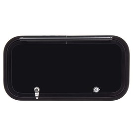 RecPro RV Baggage Door | Rounded Corners | Camper | Compartment Door | Black Fiberglass (36" W x 12" H) | Made in America