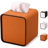 GORESE Square Tissue Box Cover for Kleenexs, PU Leather Tissue