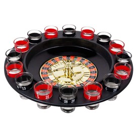 Boland 30850 Drinking Game Roulette Casino, Diameter 30 cm, 16 Shot Glasses and 2 Balls, Party, Fun, Drinking, Birthday