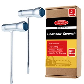 Chainsaw Wrench and Screwdriver Combination Chain Saw Spanner Scrench Replacement 13mm x 19mm (13-by-19) T-Wrench Socket Adjustment Tool for Stihl Chainsaw Spark Plug (2)