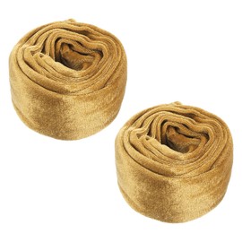 PATIKIL 5.9ft Chandelier Chain Cord Cover, 2 Pcs Velvet Cloth Fabric Chain Sleeve Decorative Cord Covers for Chandelier Wires Swing Cable, Zipper Style, Gold