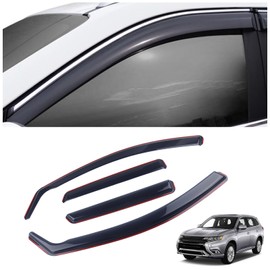 SAOKNCE 4 Pieces in-Channel Extra Durable Rain Guards Fit for 2022-2025 Mitsubishi Outlander,Window Deflectors,Window Visors (Smoke Black)