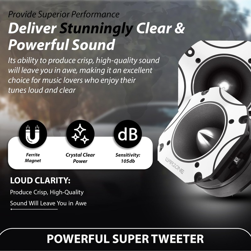 Warzone WZ60TW 4.02-Inch Super Tweeter Speaker, 4 Ohm, 1600W Max
