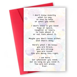 ICOOLYI Gentle Encouragement Thinking of You Card – For Husband, Wife, Best Friend, Brother, Sister, Man or Woman – Get Well Soon, I’m Here for You, You’re Totally Fine Message(With Envelope)