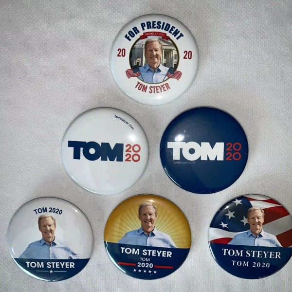 Tom Steyer for President Campaign Buttons set of 6 (STEYER-701-AL