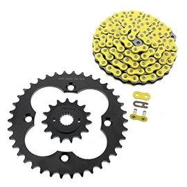 Chain & Black Sprockets fit Honda 400EX TRX400EX 1999-2004 Yellow Non O-Ring 15/38 94L