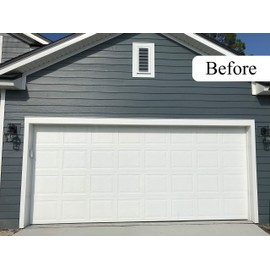 Merhoff & Larkin Magnetic Garage Door Handles | Decorative Faux Hinges Hardware Kit | Six Piece Black Accessories Set | Decor Accents That Give a Beautiful Design and are Easy to Install