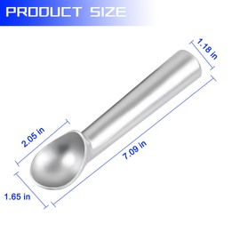 Fekey&JF Heavy Duty Ice Cream Scoop, 7 Inches Nonstick Anti-Freeze One Piece Aluminum Spoon, Commercial Dishwasher Safe Kitchen Scooper Tool Accessories for Gelato, Cookie Dough, Sorbet