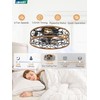LEDIARY Caged Ceiling Fans with Lights, Farmhouse Flush Mount Ceiling