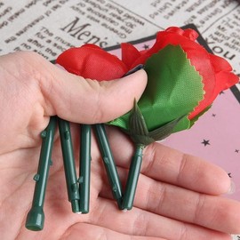 JIzian 5-Pack Collapsible Rose Magic Tricks - Instant Flower Appearance Illusion for Close-Up Magic Shows, Street Performances and Party Pranks | Flexible Alloy Petals (Crimson Red)