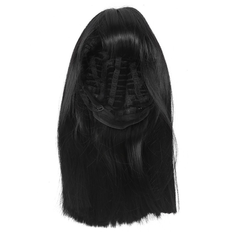 Women Long Straight Hair Full Wig Black Synthetic Wig With