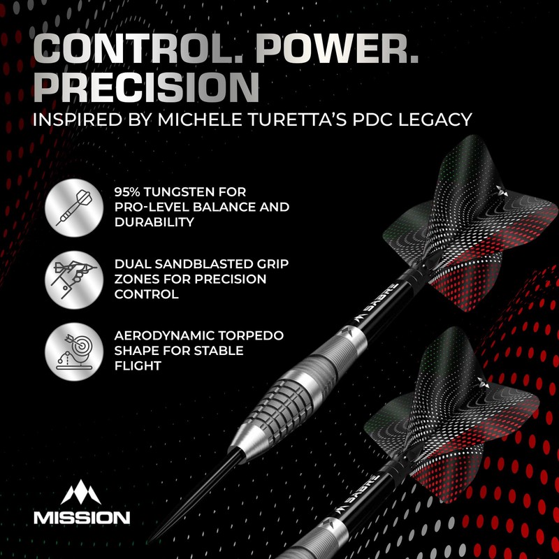 Mission | Michele Turetta Darts | Steel Tip | 95%