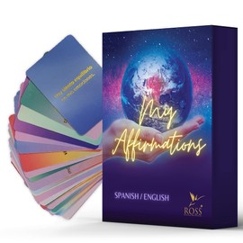 Ross Manifestation Daily Affirmation Cards With Thought-Provoking & Empowering Decrees, Meditation, Motivation & Inspiration – Gratitude for Manifestation -50 Cards- English/Spanish