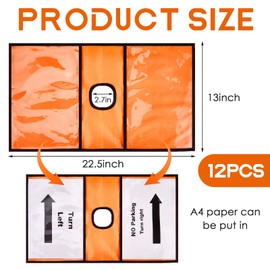 Traffic Cone Sleeve Safety Traffic Signs Orange Caution Sign Outdoor Activity Warning Sign Sports Cone Message Sleeve for Outdoor Driveway Road Traffic Signals(12 Pieces)