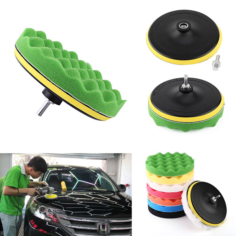 10Pcs 7" Polishing Buffing Waxing Pad Kit Tool For Car
