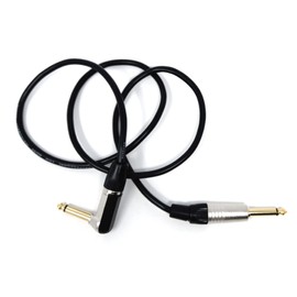 DRUT 1m 6.35mm 1/4'' Right Angle MONO Male to Male Jack Cable Compatible with Guitar/Amp/Speaker Low Noise Lead Gold Connectors 3.3ft