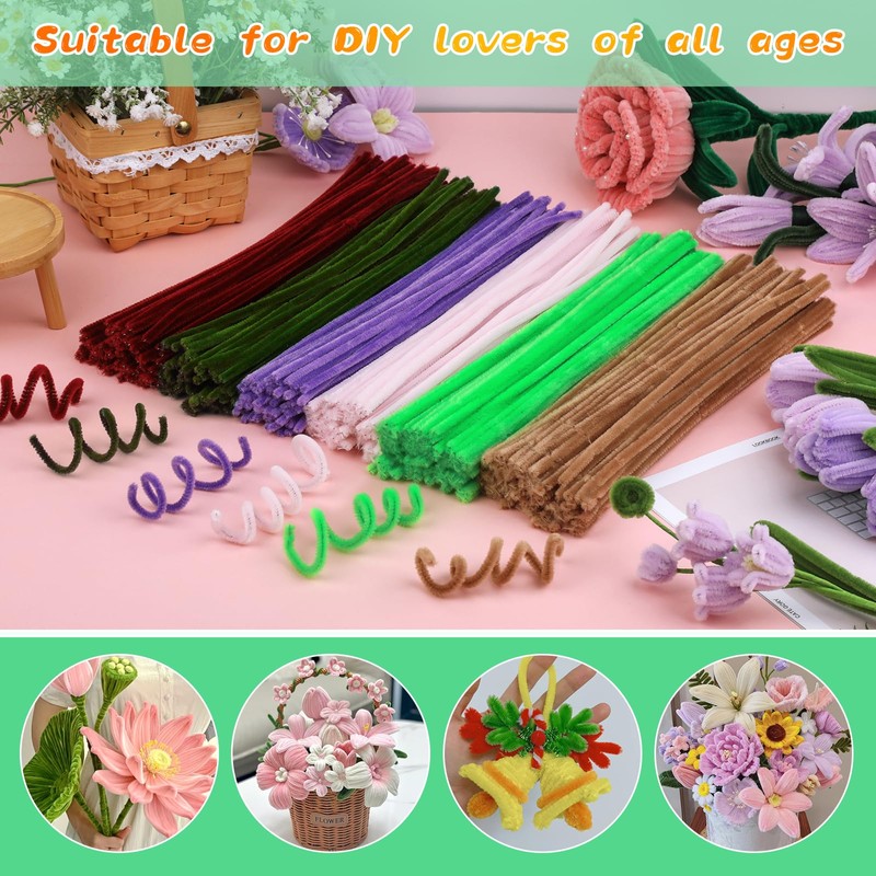ZXIIXZ 100Pcs Pipe Cleaners, Pipe Cleaners Craft, Creative DIY Hand