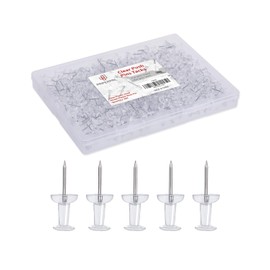 PAPERPAL 280 chinchetas Transparentes para Tablero de Corcho, chinchetas Transparentes para Colgar en la Pared, chinchetas para Oficina, Escuela y Uso Personal, Tachuelas de tamaño estándar